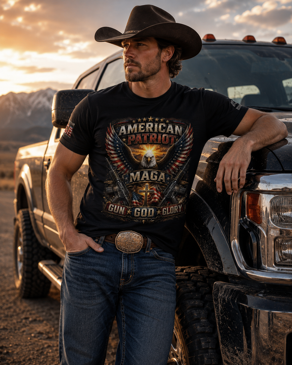 American Patriot: Gun • God • Glory Tee