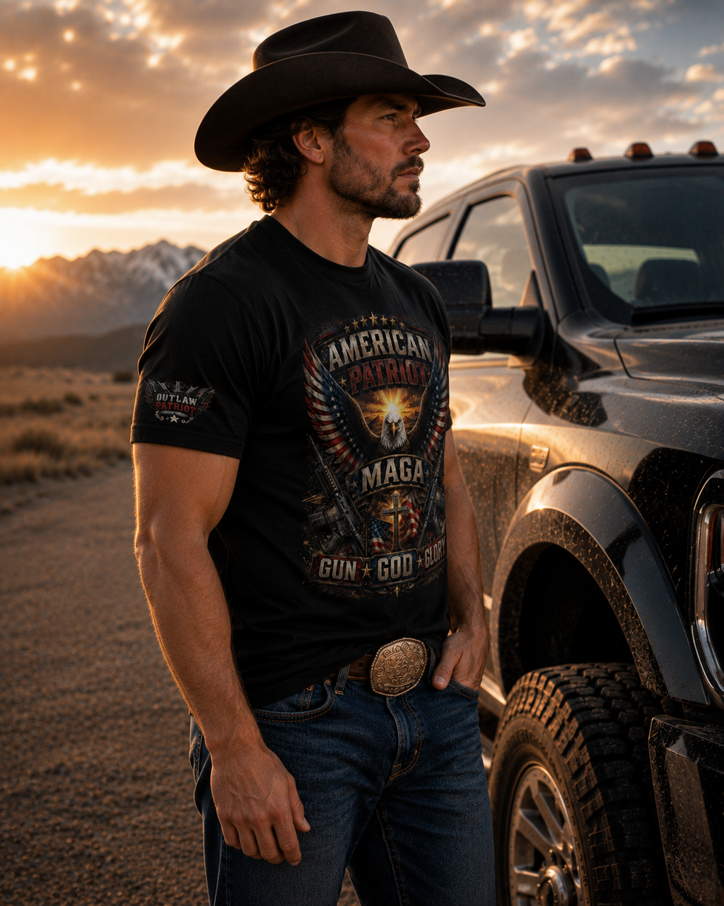 American Patriot: Gun • God • Glory Tee